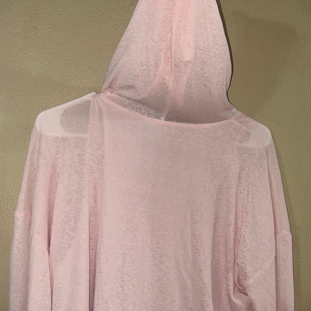 Light Pink Hooded Layered-Trim Women's Top - Picture 5 of 10